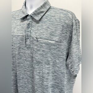 HAWKE & CO. Men's blue/gray heather golf Shirt size L